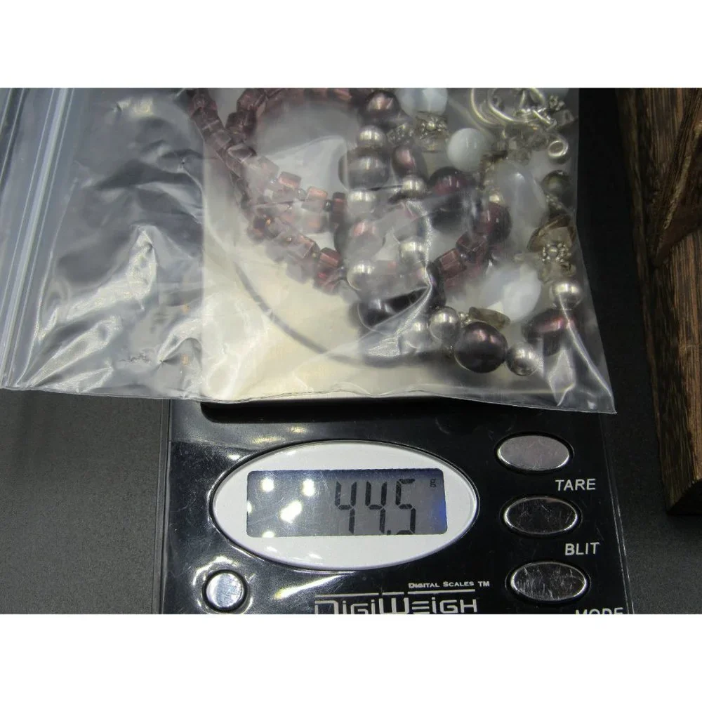 24" Sterling Silver Silpada Shell Real Pearls And Stone Chips Necklace Vintage - Picture 9 of 9